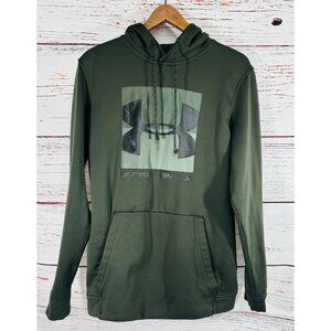 Under Armour Mens Coldgear Loose Fit Green Hoodie Sweatshirt Sz Medium Polyester
